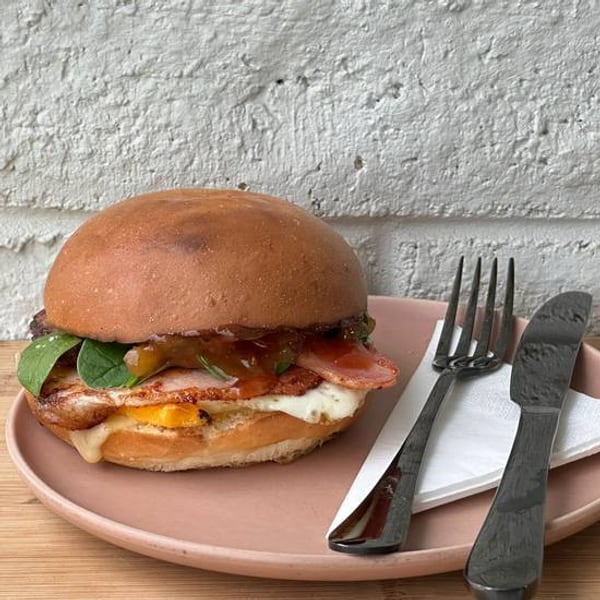 Bacon and egg burger