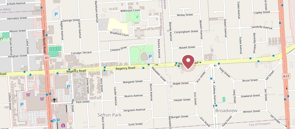 Map showing That Coffee Place on Regency Road, Broadview