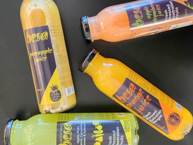 Bottles of cold pressed juice